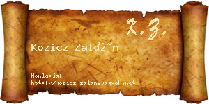 Kozicz Zalán névjegykártya