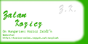 zalan kozicz business card
